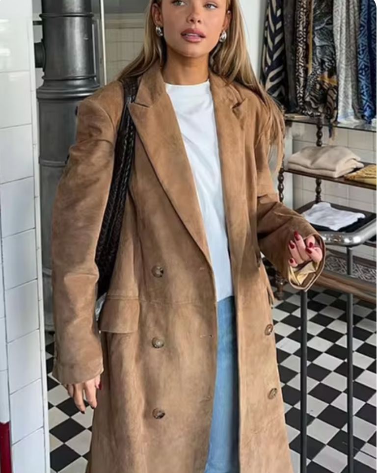 Claire ™| Suede Trench Jas